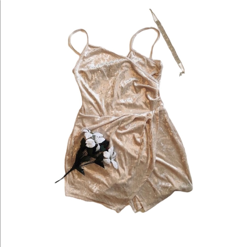White Velvet Romper, Plus Size